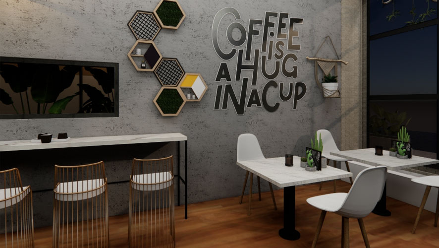 Desain Interior Cafe yang Ramai