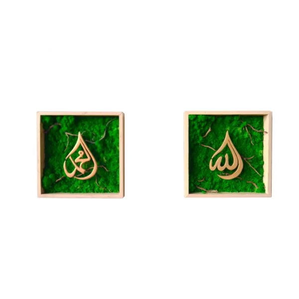 Kaligrafi Allah Muhammad Background Lumut1